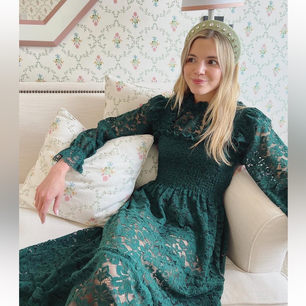 Hill House Lace Ellie in Forest Green Sold Out Collectors Edition